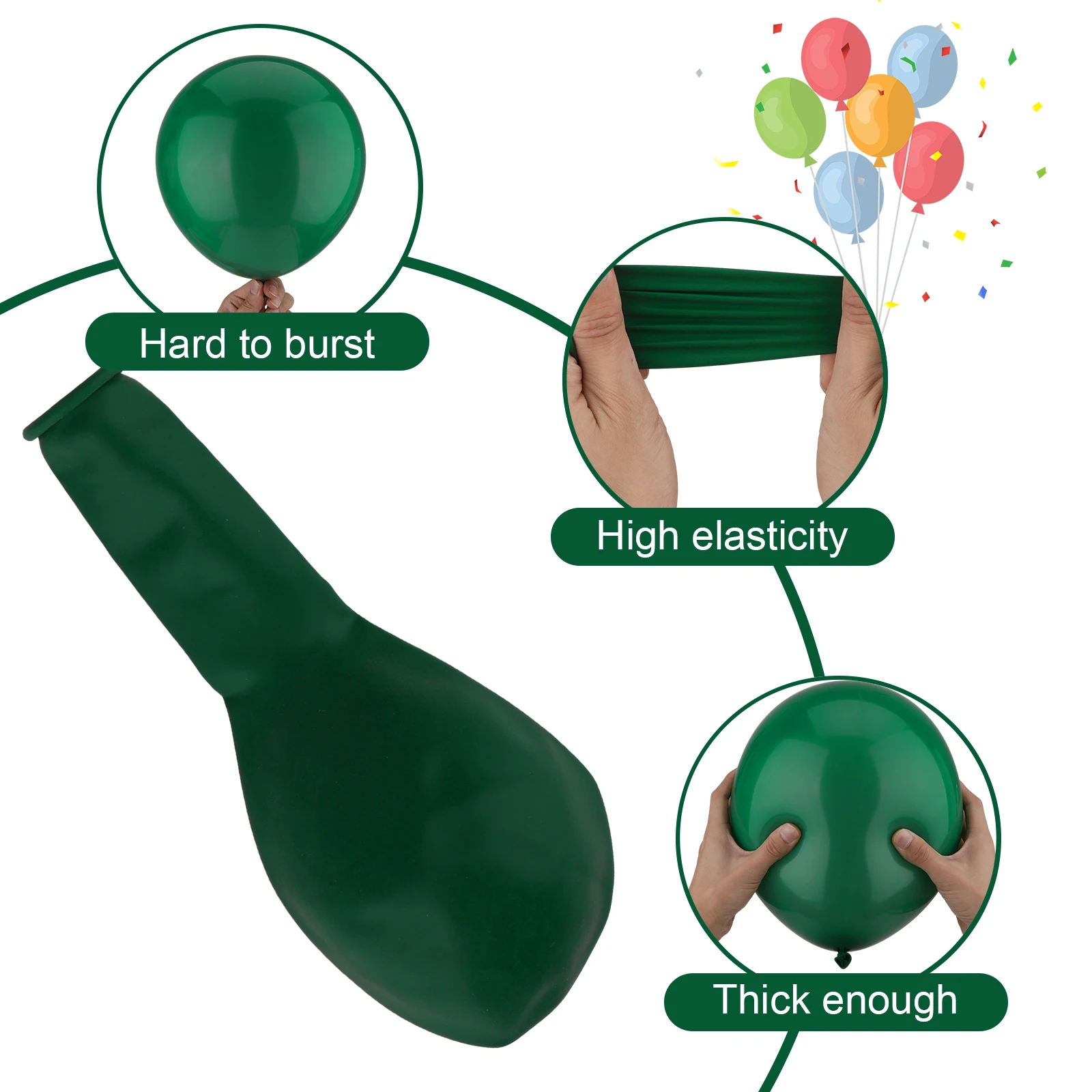 127pcs Set 5 Inch Hunter Green Latex Latex Balloon 32.8ft Gold Aluminium Foil Hanging Swirls Party Balloons For Birthday Party