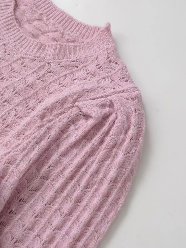 Suéter de manga larga con cuello redondo para mujer, suéter informal sencillo de color sólido con temperamento, estilo europeo y americano, otoño