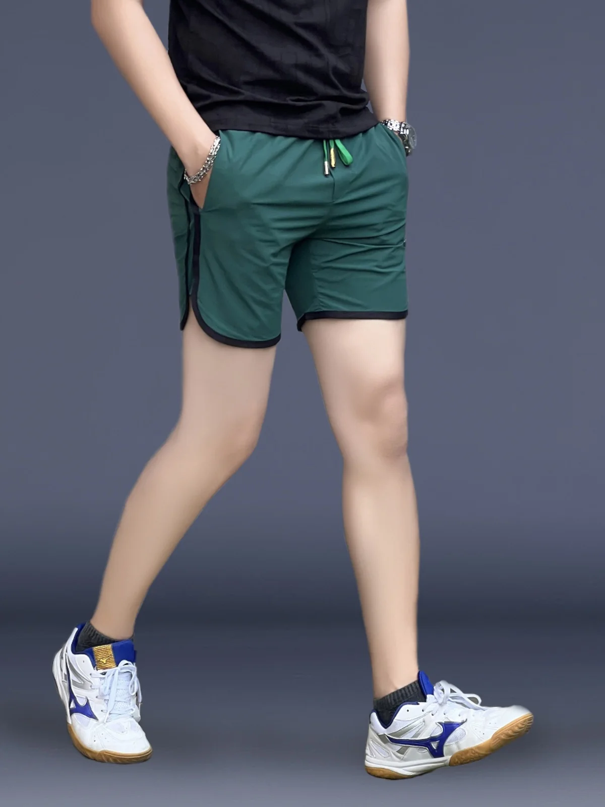 

Летние мужские повседневные брюки из ледяного шелка с вышивкой, зауженного кроя, быстросохнущие, модные, молодежные, для повседневной носки, прямые штаны