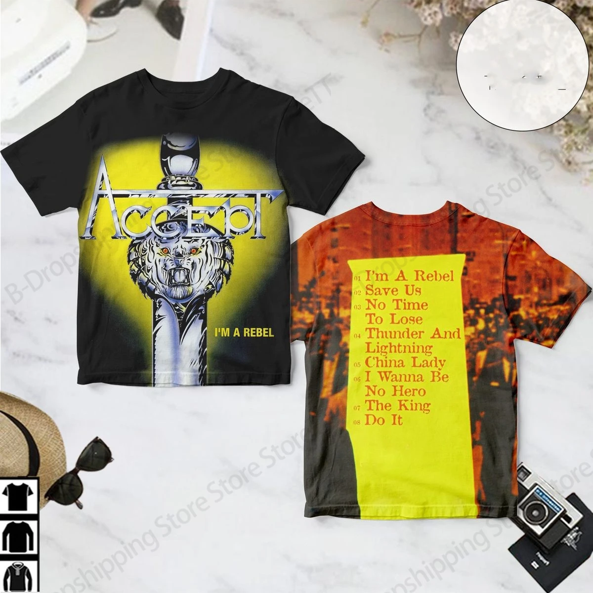 

2025 New Rock Accept Band Album Футболка с 3D принтом для мужчин и женщин Модные топы с короткими рукавами Футболки Street Hip Hop Футболка Ropa Hombre Tour