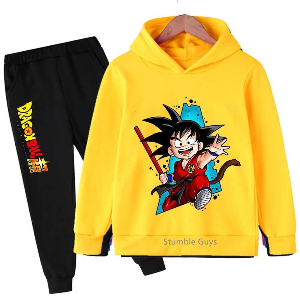 

Комплект худи Dragon Ball для детей: осенняя одежда в стиле аниме для мальчиков и девочек, толстовки с Гоку, модный повседневный костюм ​