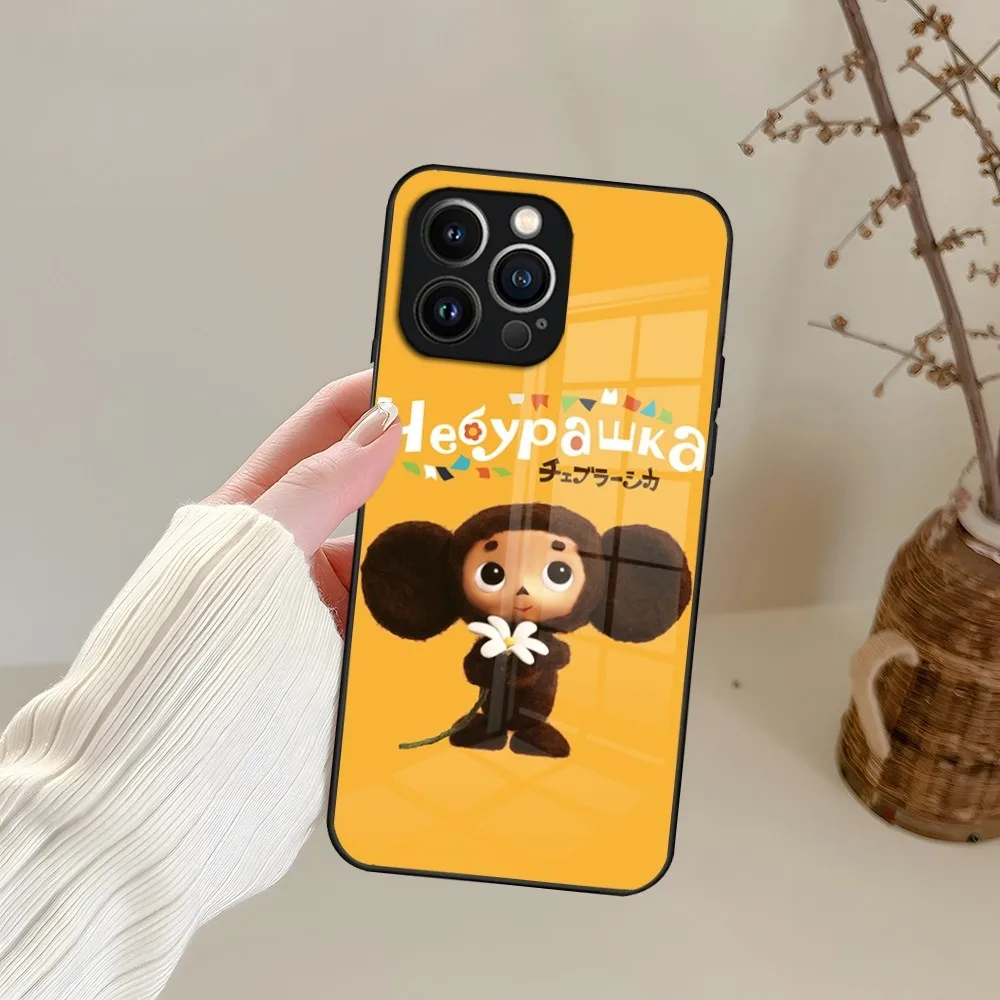 Custodia per telefono Cheburashka per iPhone 15 13 14 12 11 Pro XS Max Plus Mini X XR 8 7 6s SE2020 Coque in vetro temperato