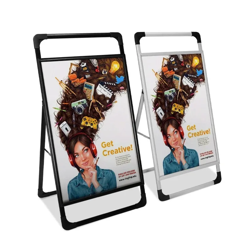 

Indoor display stand Portable sidewalk sign stand Aluminum