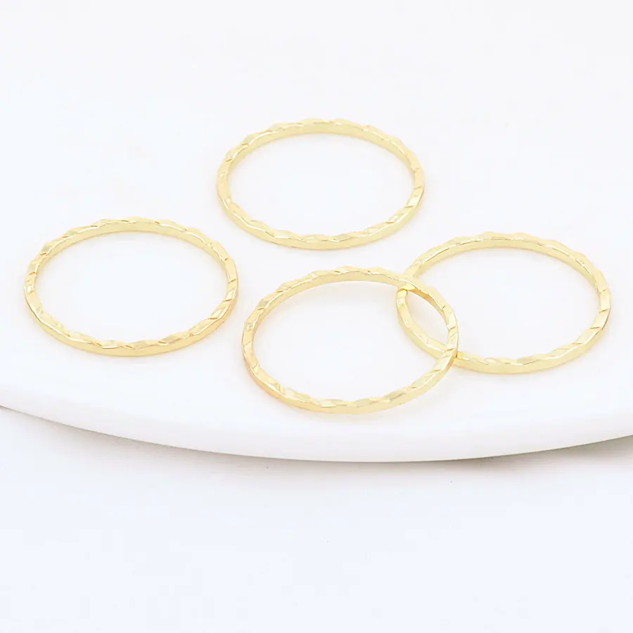 20PCS 20MM 14K 골드 도금 황동 폐쇄 반지 원형 원형 매력 펜던트 고품질 보석 결과 액세서리