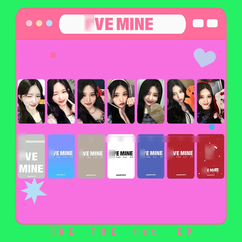 Kpop Idol 7pcs/set Lomo Cards IVE Photocards I'VE MINE SW Photo Card WONGYONG Postcard for Fans Collection