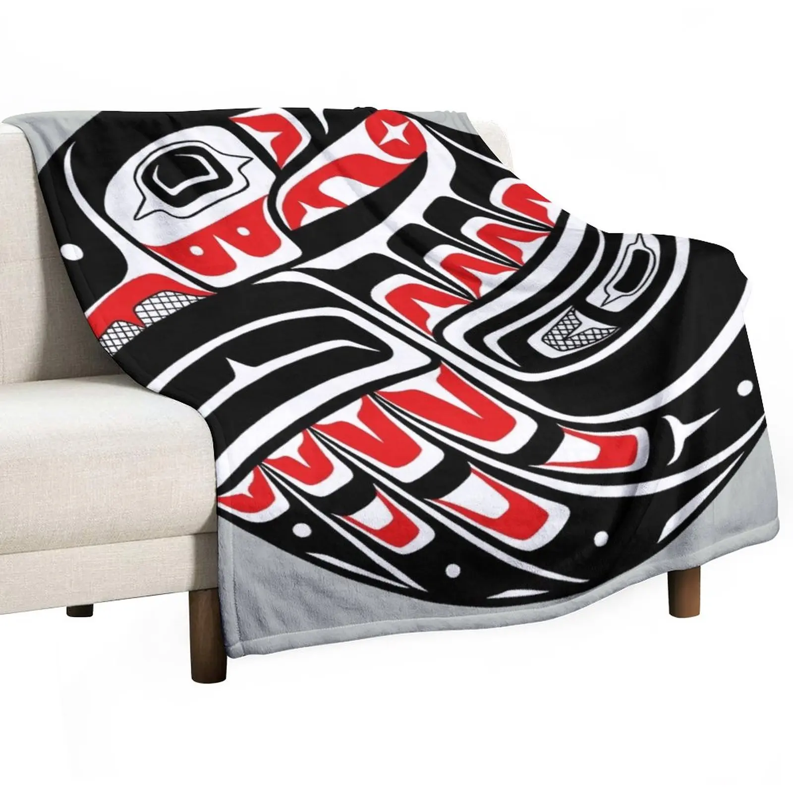 

Raven Steals The Sun - PNW style Throw Blanket Bed Fashionable Luxury Nap Blankets