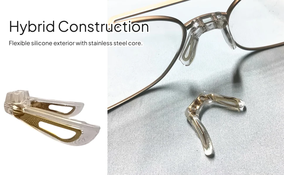 Eyeglass Saddle Bridge Silicone Nose Pads Metal Core Anti Slip Nose Support Glasses Accessories for Eyewear Repair Kit