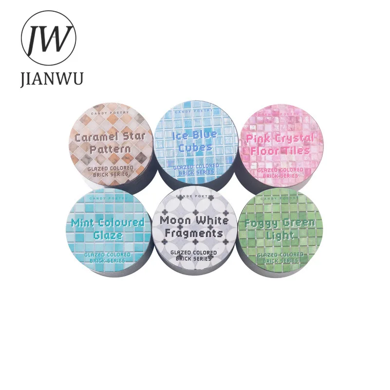 JIANWU 50mm*200cm Vintage Colorful Bricks Gird Landscape Material Collage Scrapbooking Washi Tape Creative Journal Stationery view 5