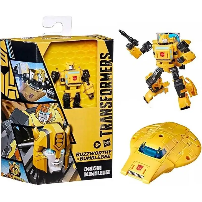 Hasbro Transformers Toys Buzzworthy Bumblebee War for Cybertron Deluxe Class Origin Bumblebee Action Figure Gift F1623