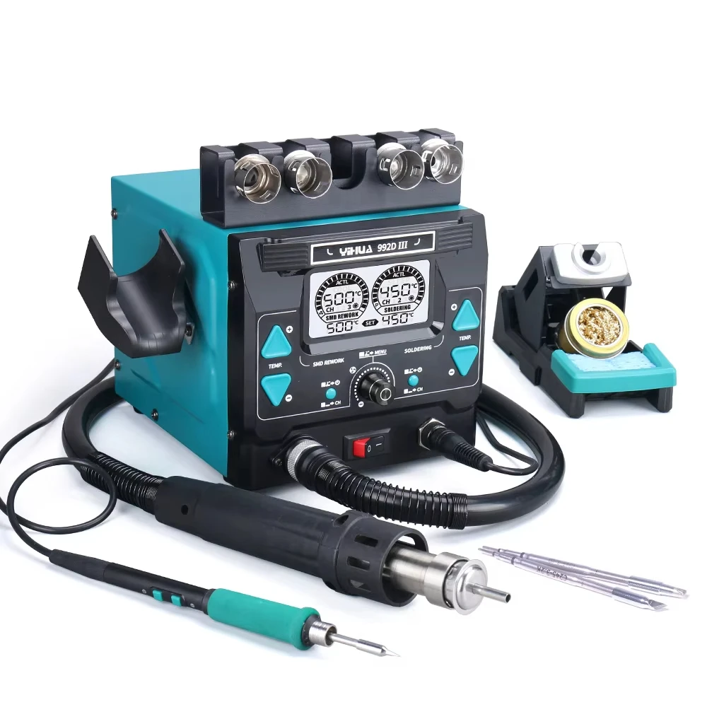 

YIHUA 2-in-1 992D-III 1100W Hot Air Rework Station Microcomputer Digital Display C245 Soldering Iron Station Welding Repair Tool