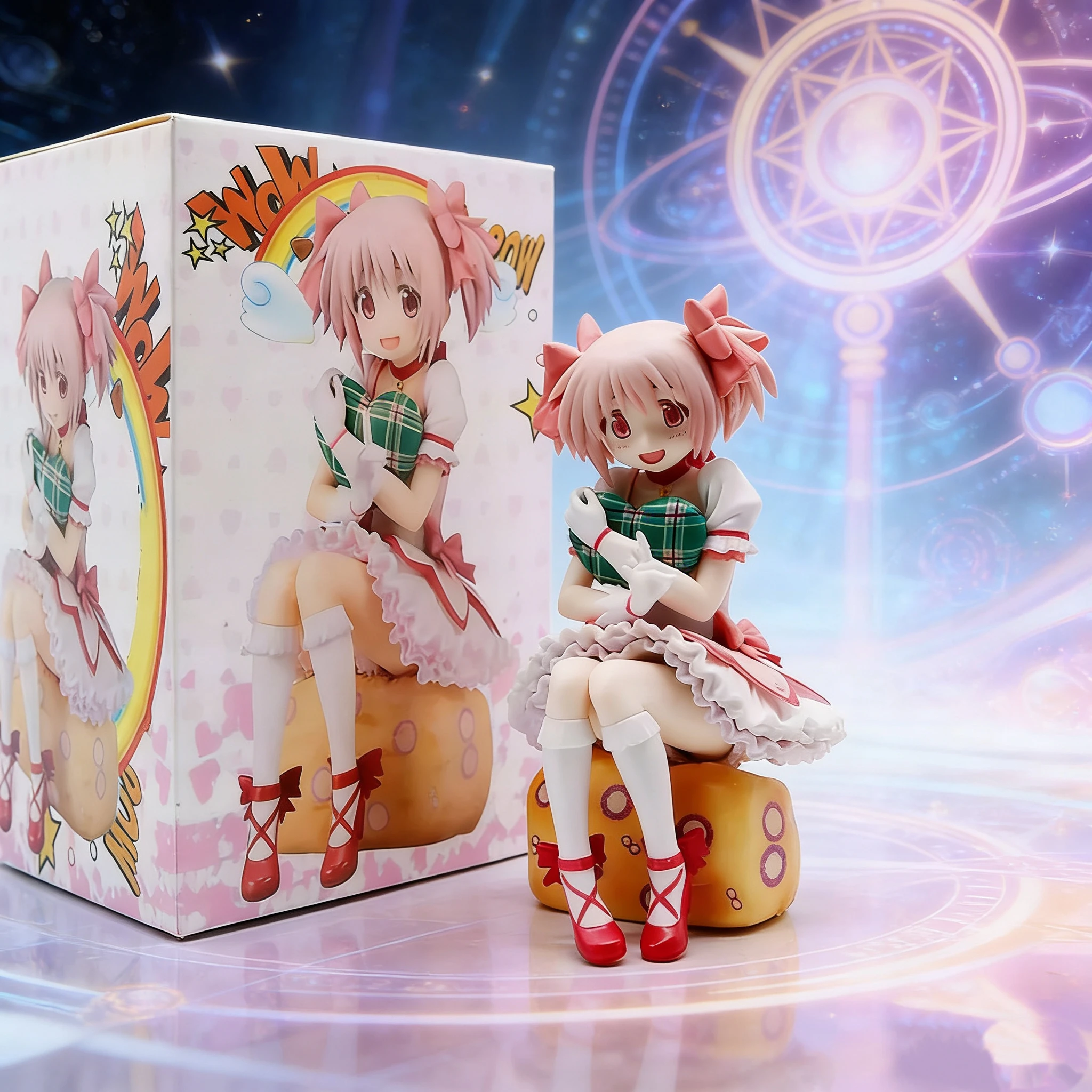 Neue Anime-Figur Puella Magi Madoka Magica Sitzende Pose Madoka Actionfigur Magic Girl Modell Deko-Statue Puppen Spielzeug Geschenk