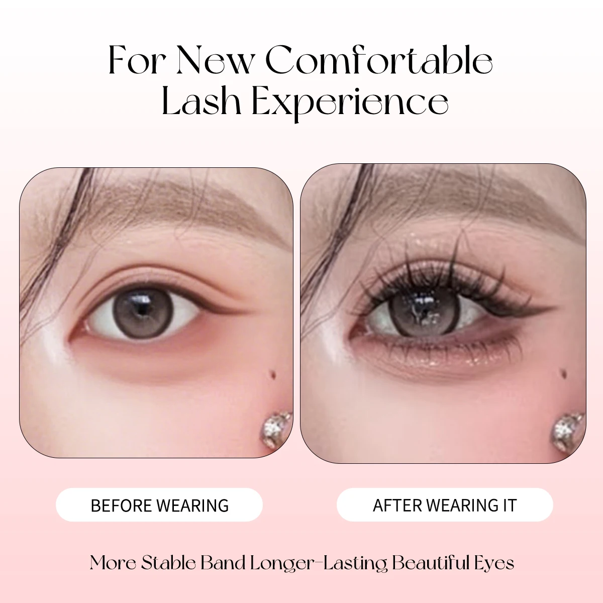 Easy Snap-On Eyelash Clusters Glue-Free Featherlight Strips Ultra Thin Invisible Lashes for Beginners Natural Daily Makeup