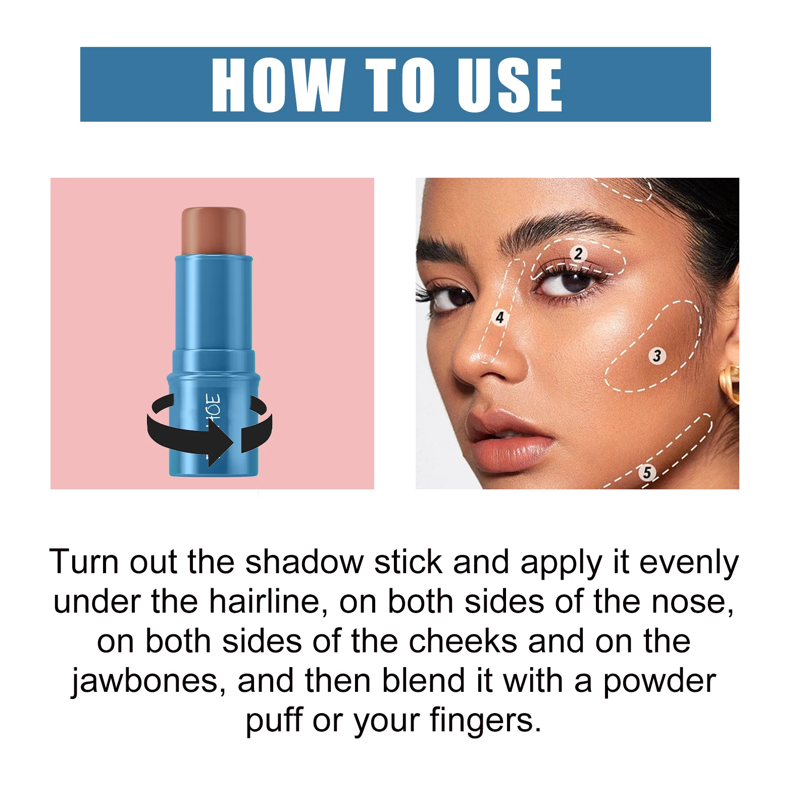 Surligneur multifonctionnel pour le visage, Contour naturel, crémeux, mélange facile, Non gras, taille de voyage, maquillage, cadeau pour peaux sensibles