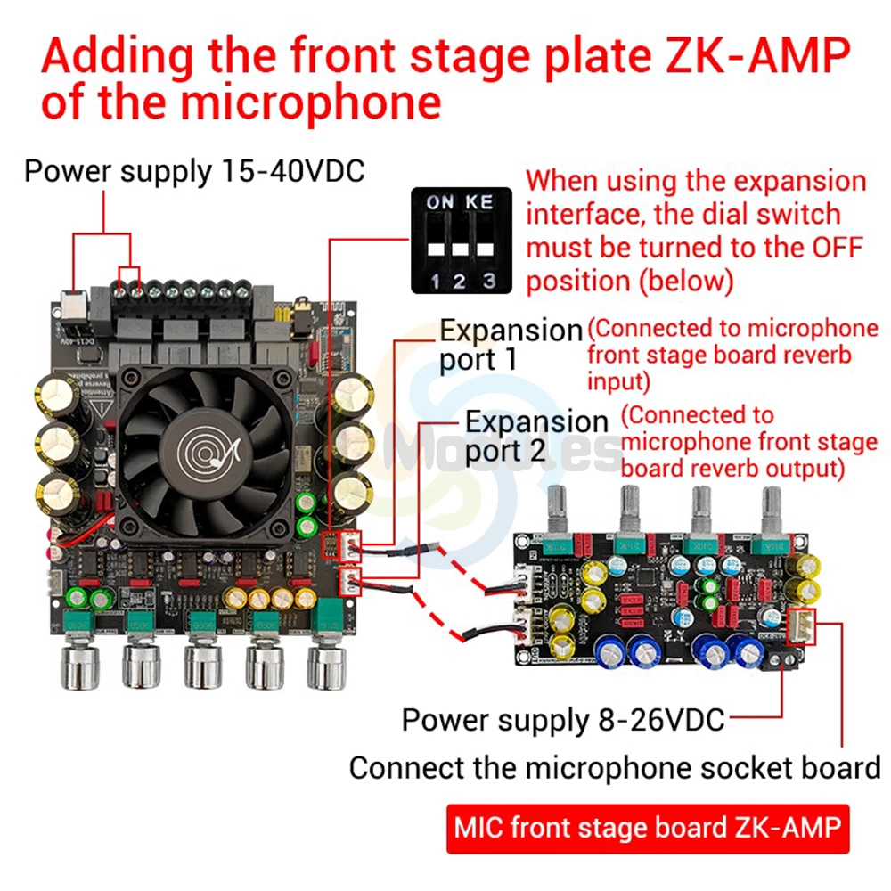 ZK-APTX2 2*200W+400W TPA3223 BT Power Amplifier Board 2.1 CH Subwoofer Theater Audio Stereo Amp Module