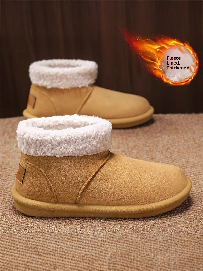 

Northeast Men's Winter Snow Boots 2025 New Style Fleece Lined Thickened Warm Leather Fur Integrated Anti Slip Cold Proof Cott...