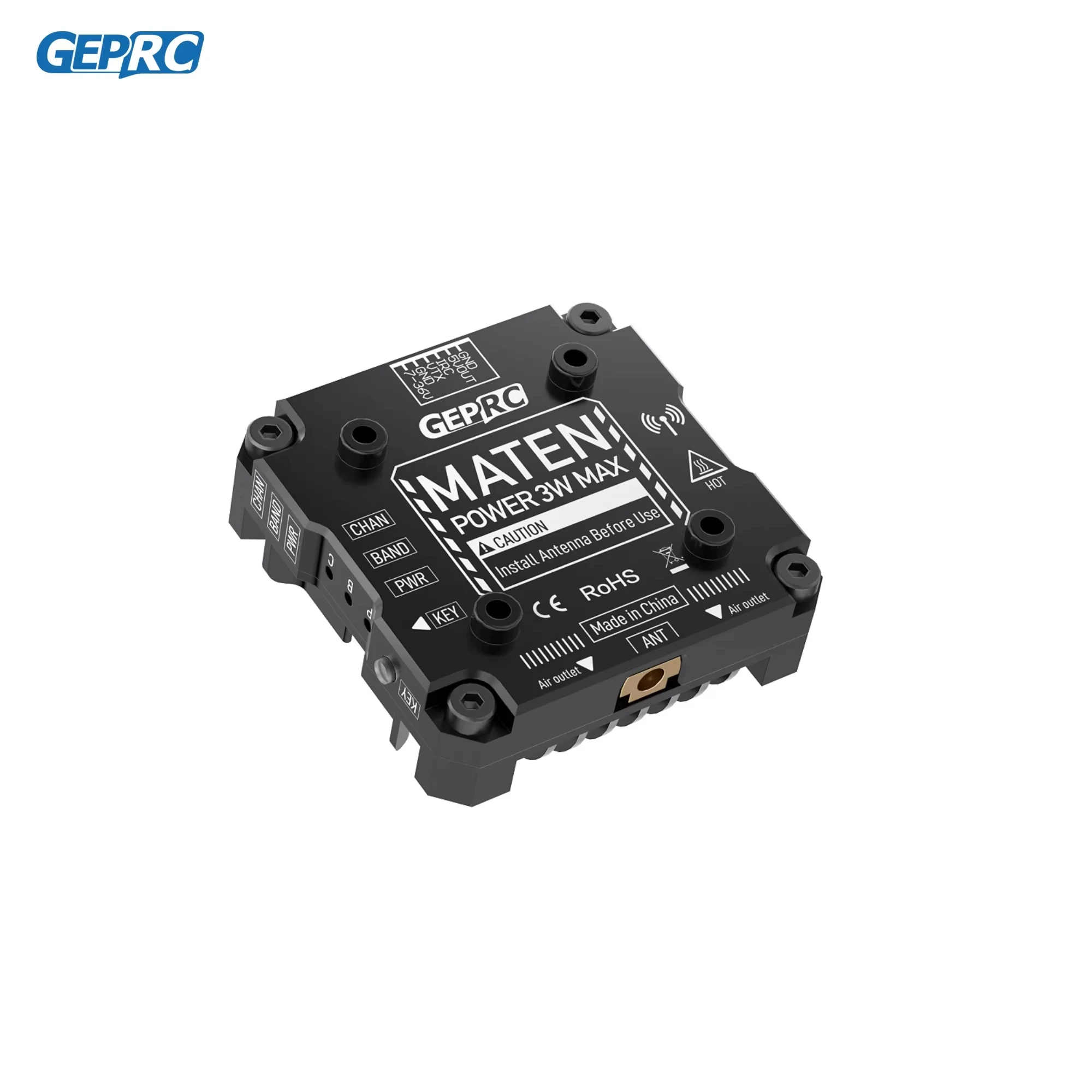 

GEPRC MATEN 5.8G 3W VTX PRO 3000mW Transmitter Transmitting Module DC7-36V Built in Microphone for FPV Long Range Racing Drone