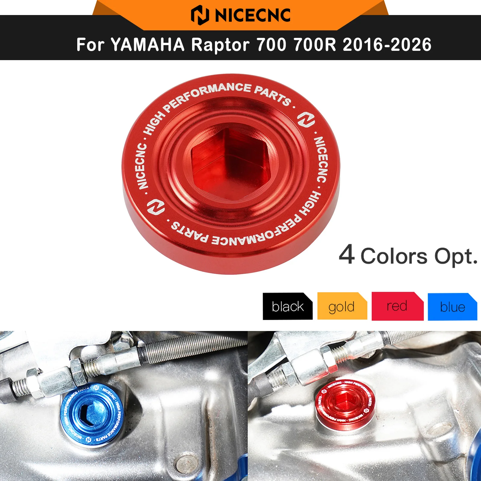 Nicecnc para yamaha raptor 700 700r yfm700 atv plugue de drenagem de enchimento de óleo de alumínio com anel de borracha para yamaha fjr fz vmax yzf r1