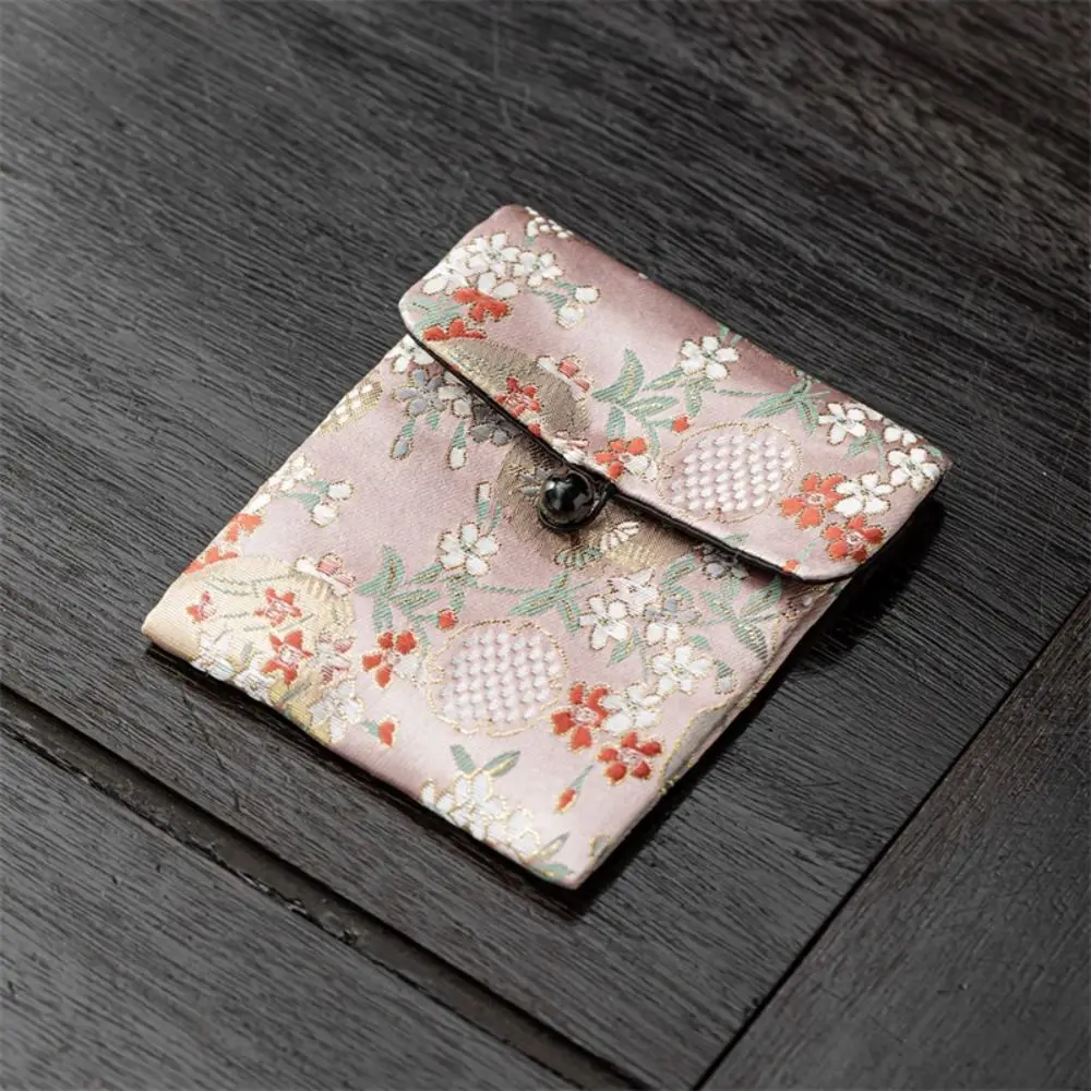 

Embroidered Flowers Jewelry Packing Bag Chinese Style Bracelet Earrings Storage Case Rings Necklace Coin Purse Jewelry Holder