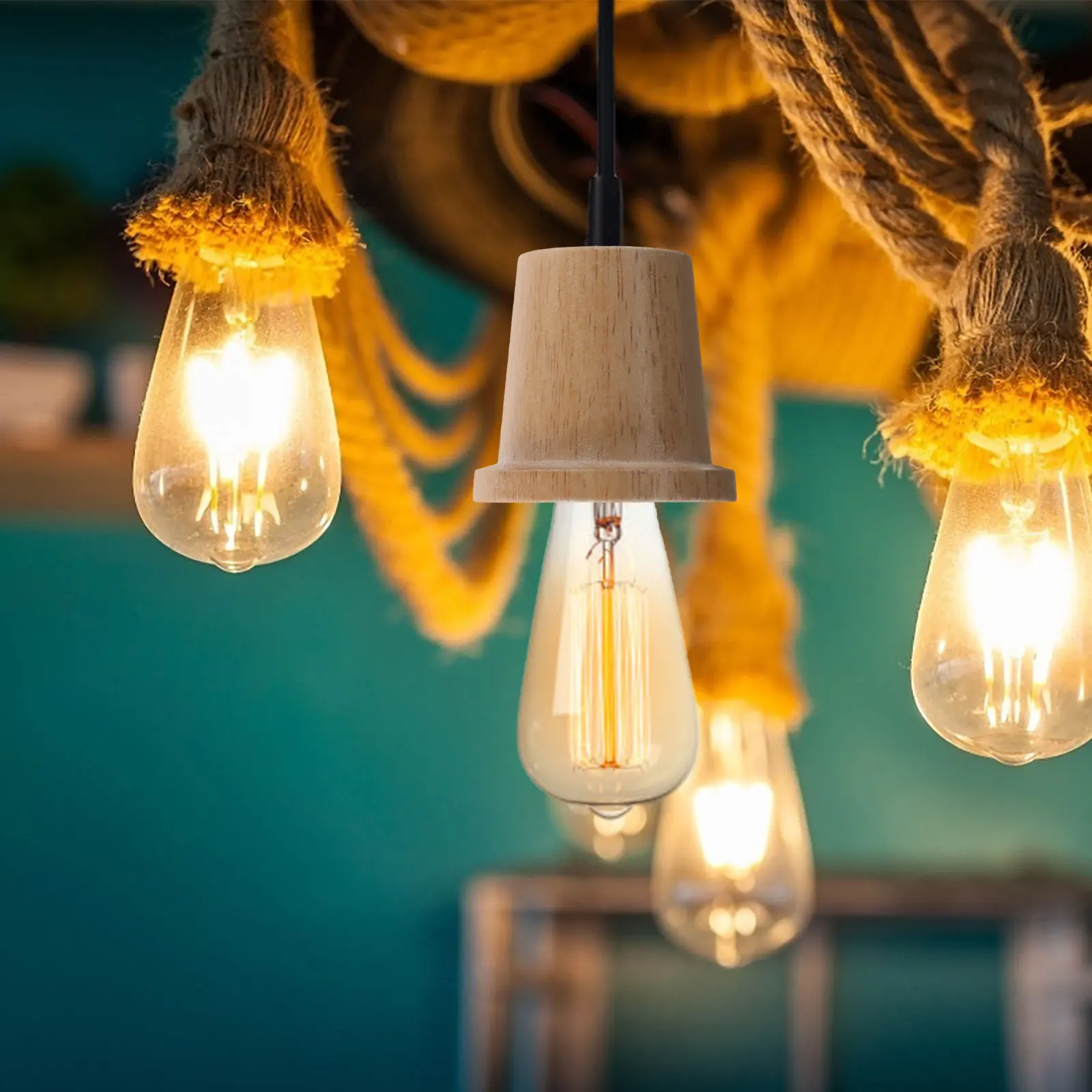 Wood Finial Round Base For Table Pendant Light Shade Holder Diy Lamp Parts Wood Lamp Cup Lighting Accessories