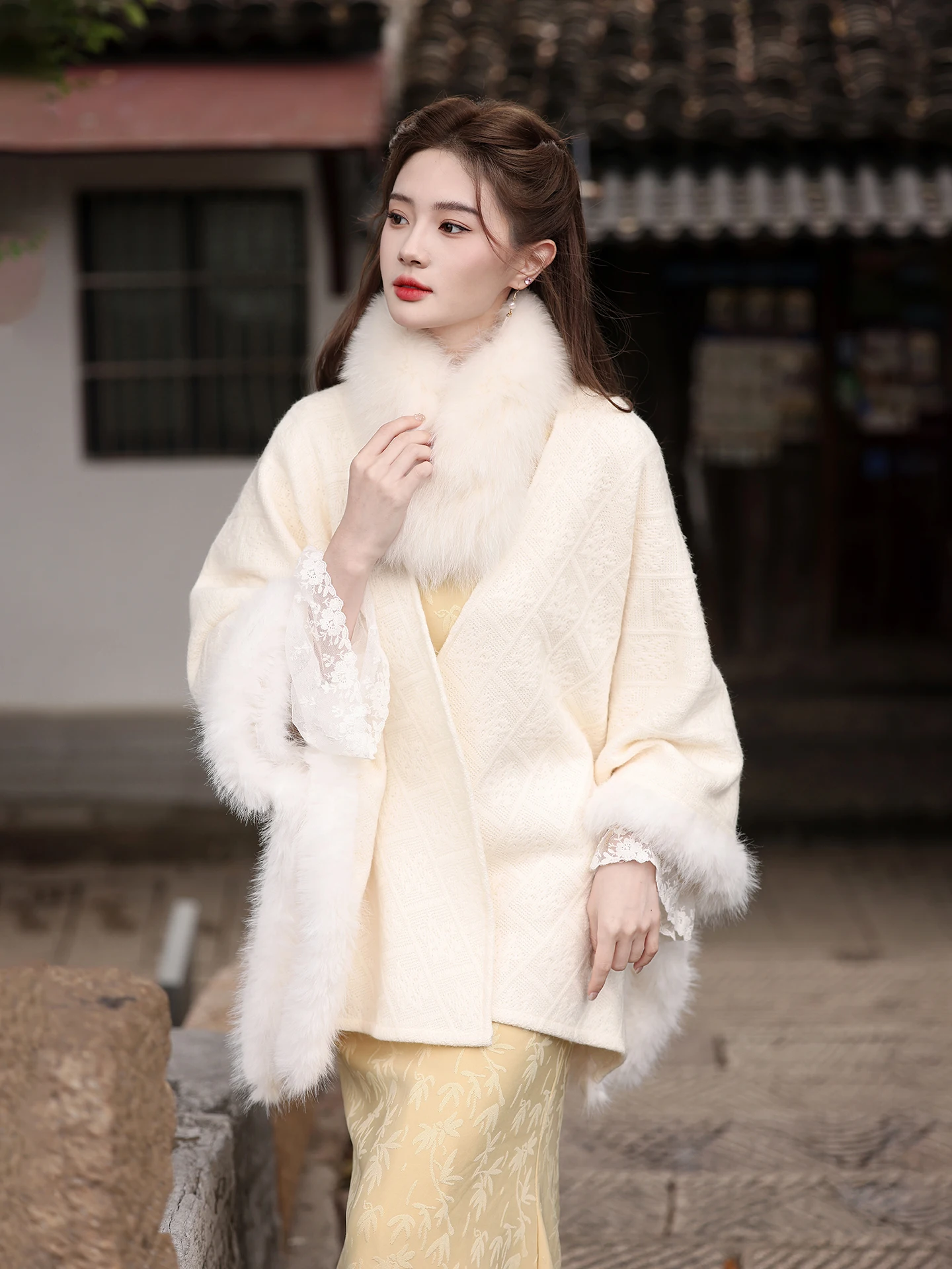 

Оригинальное национальное пончо Ting Yue Ling Sle Wrap Dr Young Sle для женщин, осенне-зимнее, модное, высокого качества