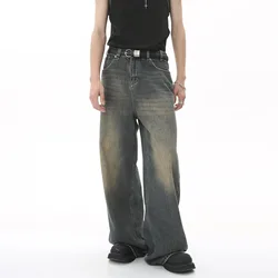 Autumn jeans Men's Denim Pants Old Blue Washed Male Jeans Straight Casual Menwear Loose Wide Leg Trousers 2024 New Fashion