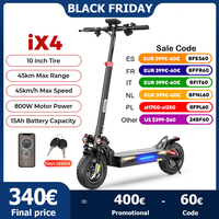 iScooter iX4 800W Powerful Electric Scooter 10inch Anti-skid Off Road Scooters 15Ah 45km/h Two Wheel Scooter for Adult