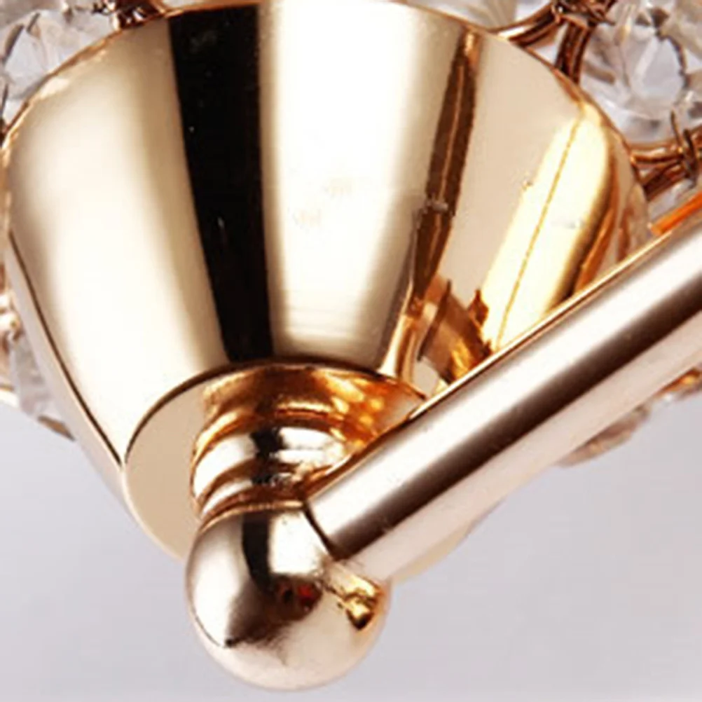 

Double Metal Glass Crystal Indoor Wall Lamp Gold Flower Shape Clear Transparent Design Bedroom Hallway Bedside Light