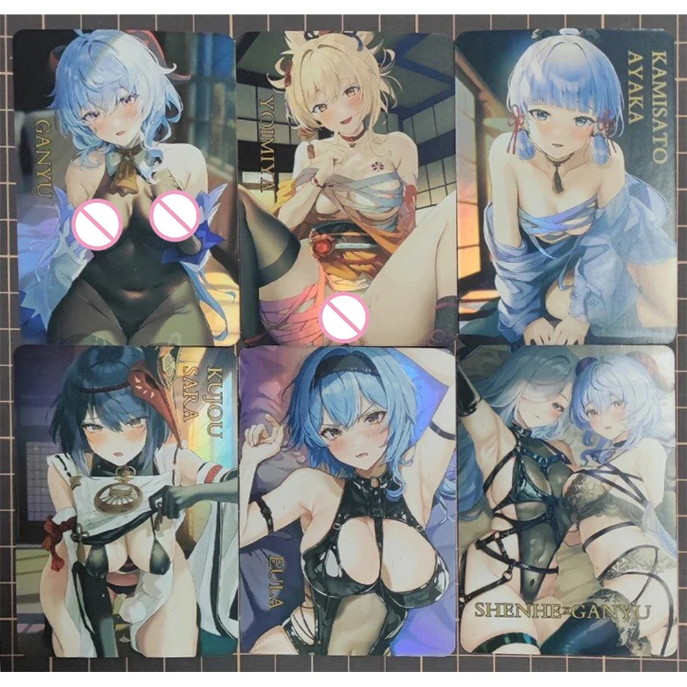 أنيمي آلهة قصة لتقوم بها بنفسك ACG Eula Yae Miko Paimon Ayaka مثير تحصيل بطاقة الصبي ألعاب اللعب هدايا عيد الميلاد عيد الميلاد