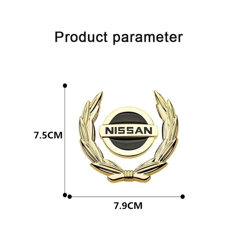 3D Metal Car Emblem Stickers Badge Decal for Nissan Nismo Altima Qashaqai Sylphy Juke Leaf Note Titan Xterra Sentra Accessories