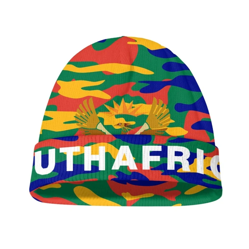 South Africa Knitted Hat Custom Name Winter Cold Knit Warm Caps Nation Flag Za Afrikaans Dutch Country College Hip Hop Beanies