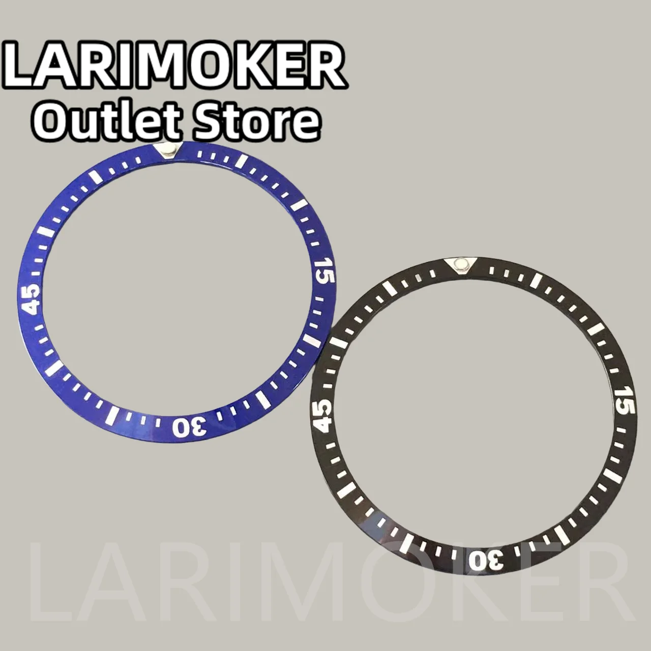 ساعة يد سيراميك LARIMOKER ، القطر الخارجي للرجال 41 بالداخل ، أزرق ، أسود ، إطار