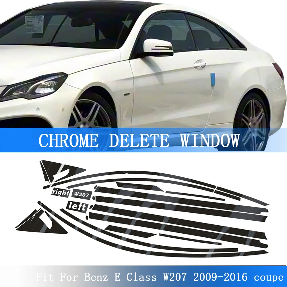 

Glossy Black PVC Car Window Decorative Strip Sticker for Mercedes Benz E-Class W207 2009-2016 Exterior Protection Accessory