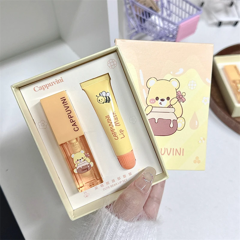 2Pcs/Box Lightweight Lip Mask Set Lip Balm Moisturizing Hydration Fade Lip Lines Lip Care Serum Primer Lip Oil Cosmetics Kit New