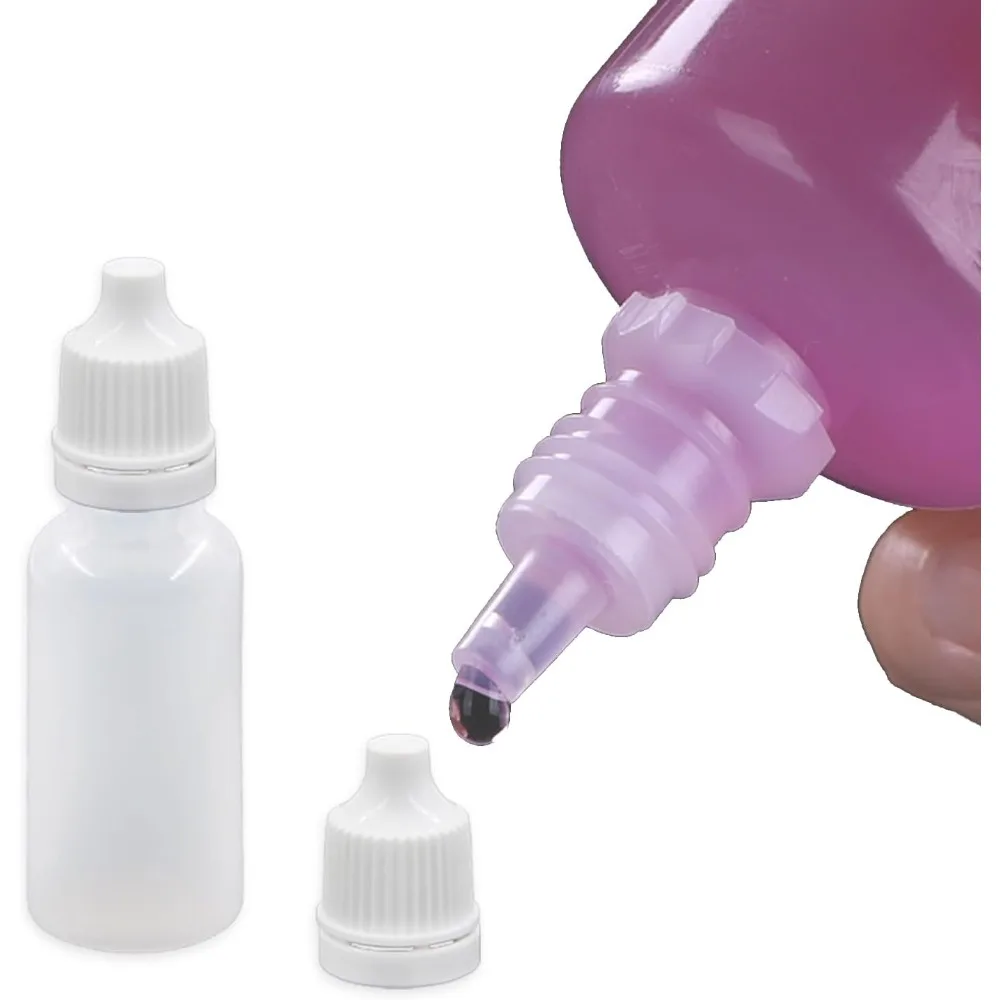 200 Stück 3ml 5ml 10ml 15ml Kunststoff-Tropfflaschen, tragbare leere quetschbare Augentropfflaschen mit Schraubverschluss, Behälter für Flüssigkeiten, Öl und Farbe – Detail 3