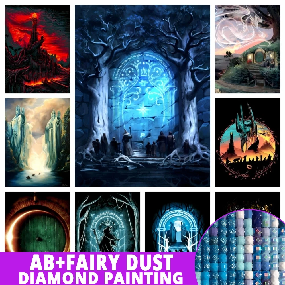 Fairy Dust AB 5D DIY Diamond Painting The Rings Movie Scenes Embroidery Fantasy Mosaic Handicraft Home Decor Children's Gift