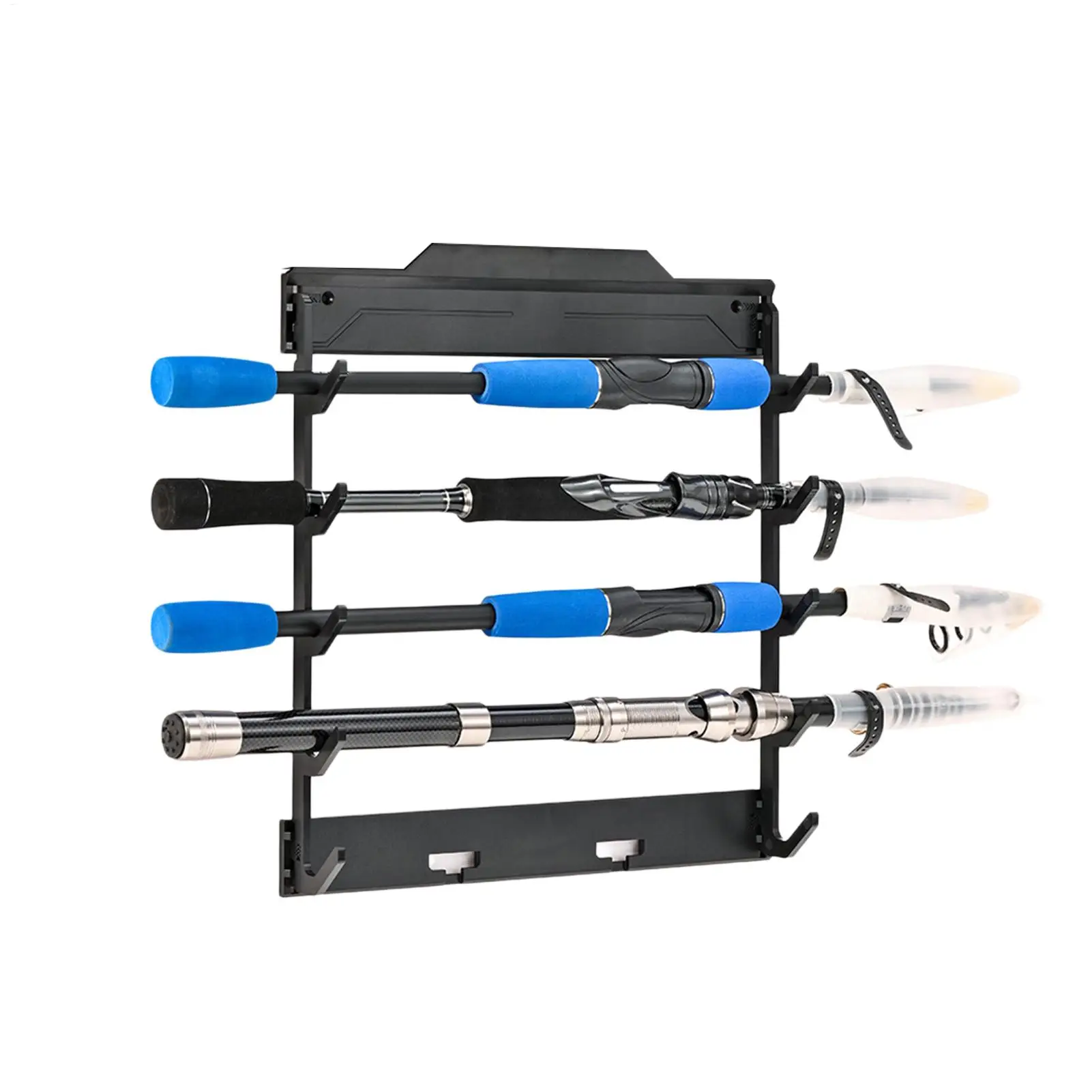 Rod Holder Wall Mount Horizontal Space-Saving Garage Fishing Rod Holder For Gear Tool Equipment Home Apartment Basement Tackle