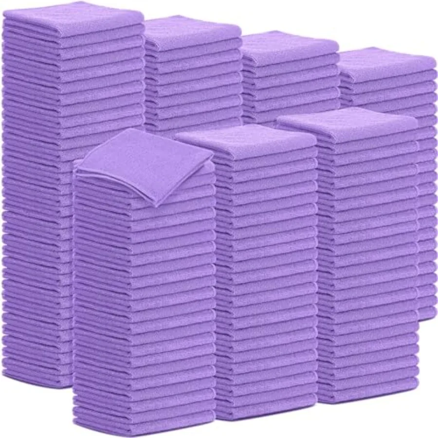 

100 Pack 12'' x 12'' Microfiber Cleaning Cloths Reusable Cleaning Rags Bulk Microfiber Towels Softer Highly Absorbent Washcloth