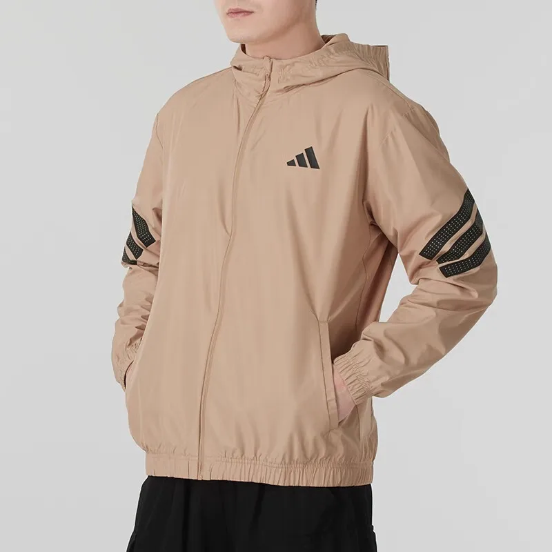 

Adidas Gym 3S Windbreak Mens Jacket Sports Training Fitness Coat Lightweight Breathable Outdoor Windbreaker Casual Fashion Comfo