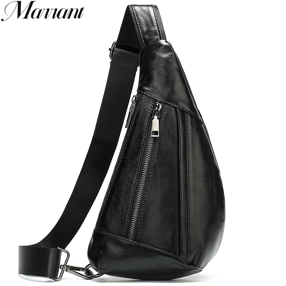 

Genuine Leather Bag Men's Crossbody Bag For Men Messenger Bags Men Leather Men's Shoulder/Chest Bags Small Chest Pack 7025