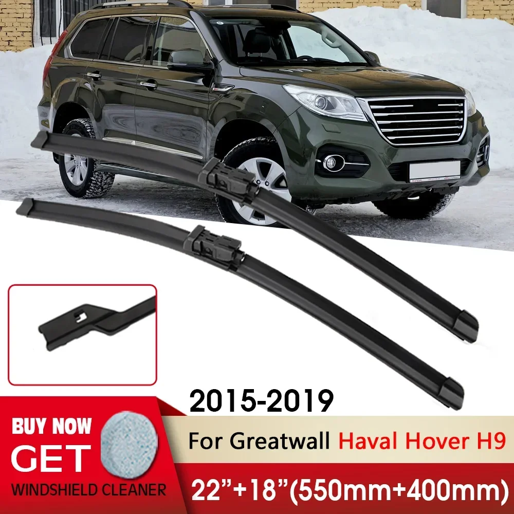 

Car Wiper Front Blade 22"+18" For Greatwall Haval Hover H9 2015-2019 Fit Push Button Front Windscreen Wipers Auto Accessories