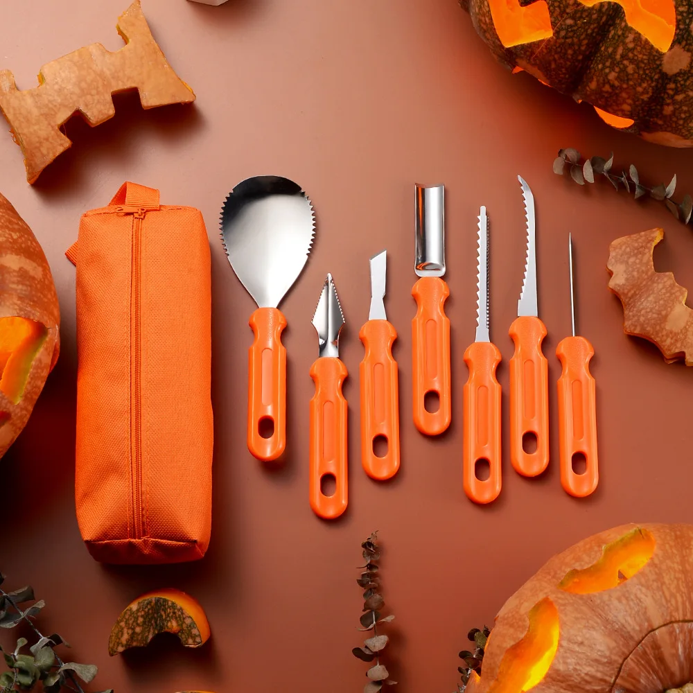 Halloween Pumpkin Carving Kit Professional Tools for Pumpkin Light DIY Clay Art Sculpting Craft Vegetable Fruit Cutting Set