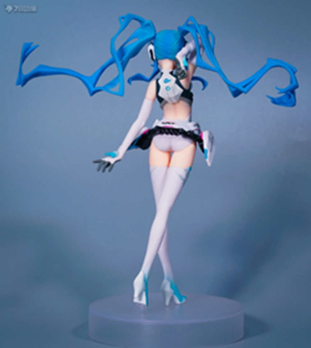 18CM Anime Hatsune Miku Racing Figure 2014 Model Toy Gift Collection 1/8 Action Figure Racing Uniform Standing Doll figurine PVC