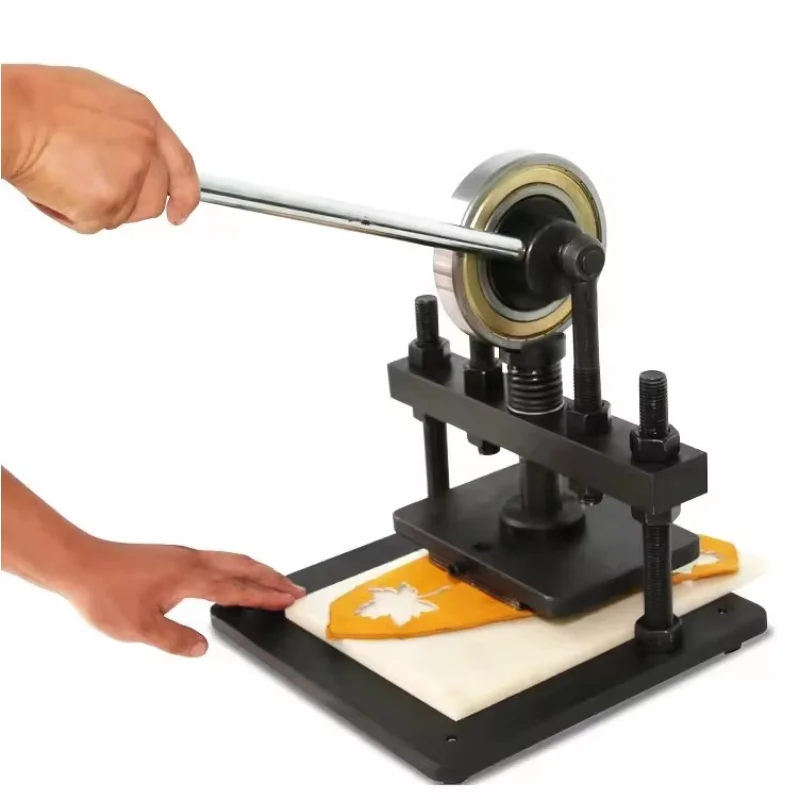 Small Benchtop Punching Press Hand Operate for Fabric Leather PVC EVA Foam Sticker Rubber