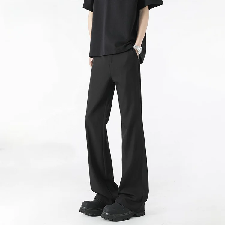 

MY New Bla American High Street Drapey Men's Casual Pants Spring Cleanfit Micro Flared Long Polyester Fiber Youth Daily Wear