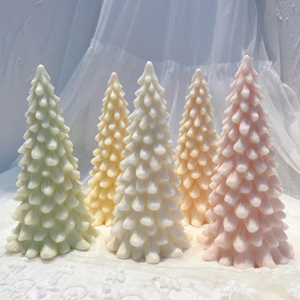 

M size Christmas Tree Silicone Candle Mold Christmas Ornaments Silicone Mold Dinner Soy Wax Silicone Mould