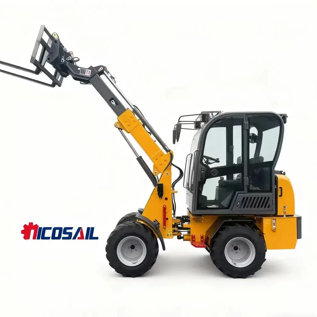 

telescopic mini wheel loader multifunctional machine remote control front-end loader with small telescopic arm