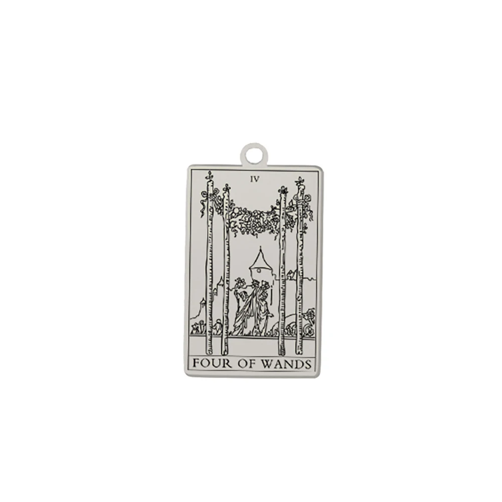 Dawapara Zauberstäbe Tarot Karte Anhänger für Halsketten Ohrringe Kleinere Arcana Edelstahl DIY Charme für Schmuck Machen – Detail 9