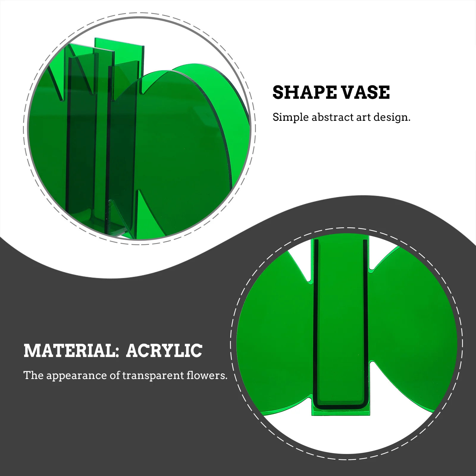 

Leaf Vase Artistic Lovely Flower Container Compact Unique Decorative Adorn Acrylic Home Desktop