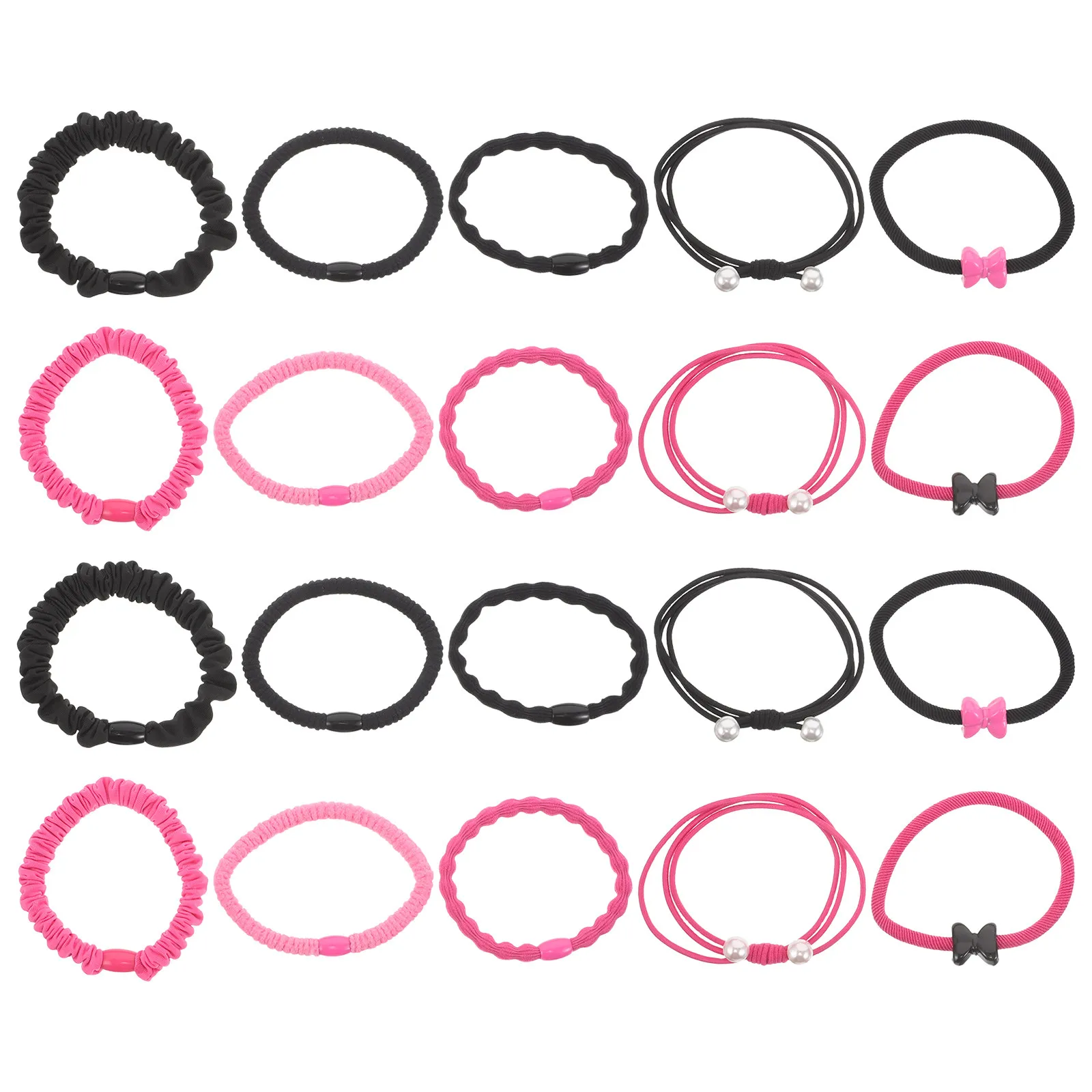 

20Pcs Hair Accessories Set Butterfly Hair Ties High Elasticity Strong Ponytail Holder Girls Colored Elastic Bands