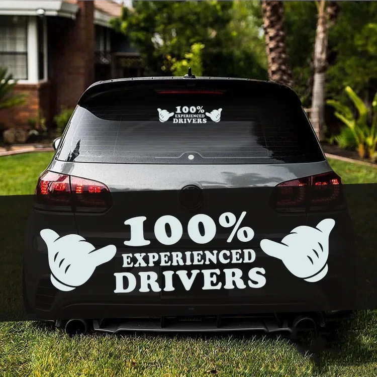 Automobile Window Door Body Stickers Car Fans Funny Words 100% Experienced Drivers Decals Waterproof 28x7cm